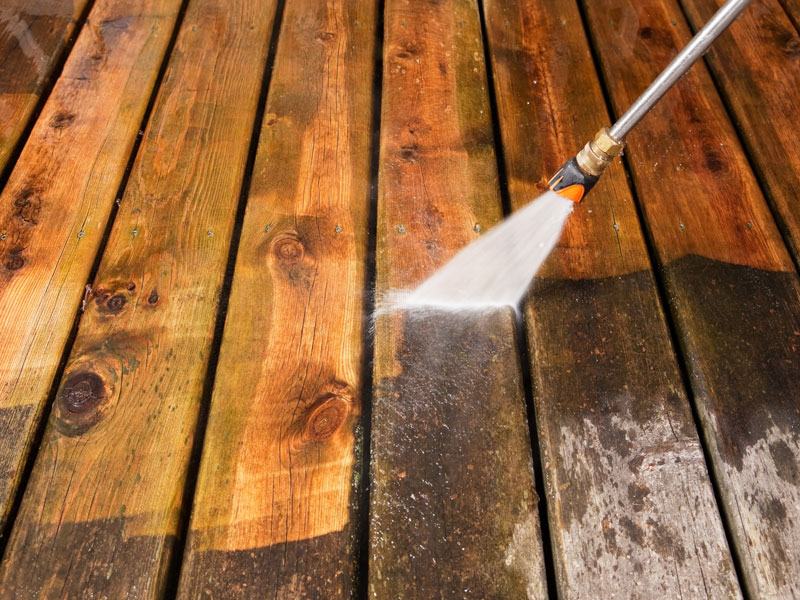 power washing deck